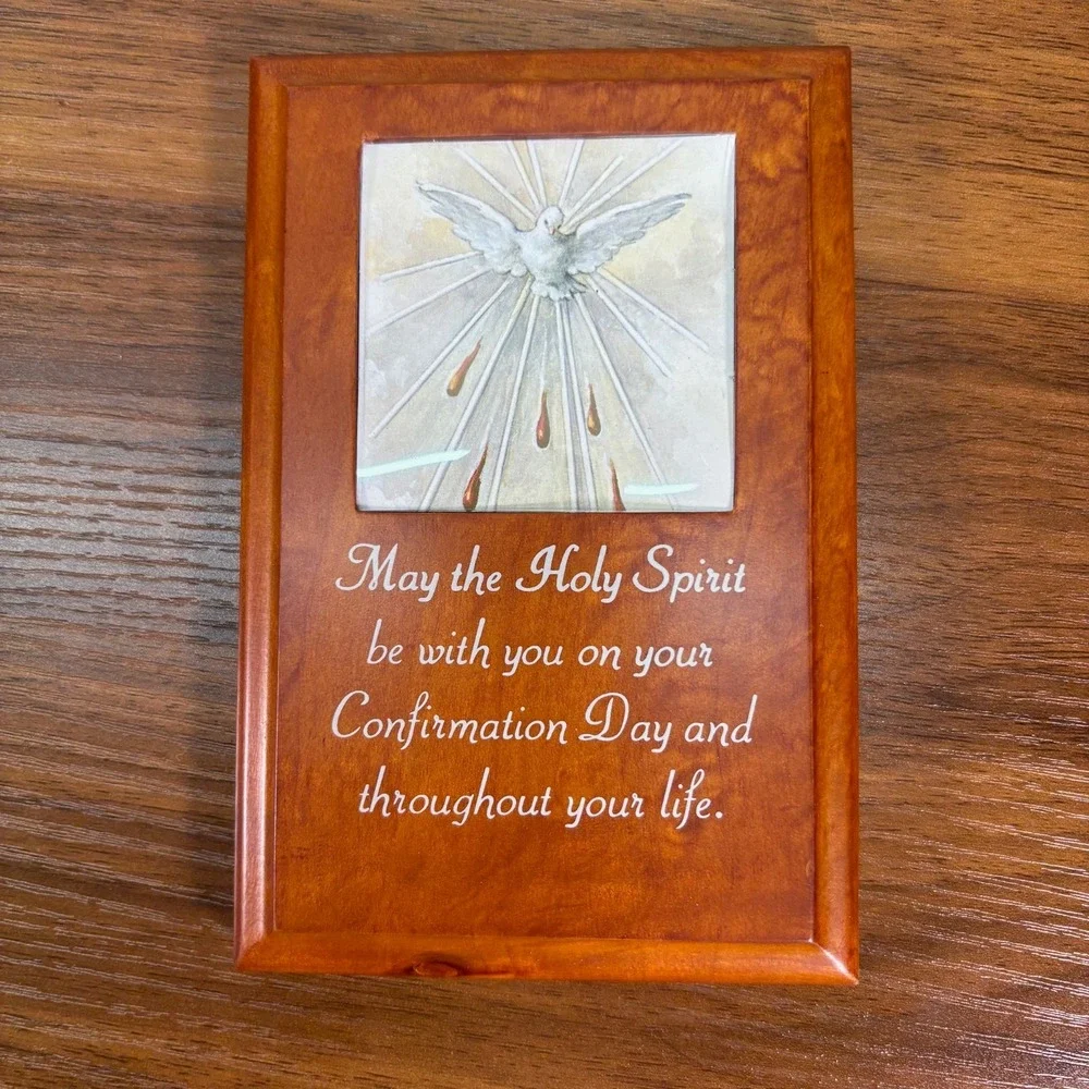 Jesus with Holy Spirit‎ Dove Confirmation Day Wood Photo Wall art Plaque